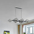 Modern chrome & gold led island lamp for dining room seedy crystal