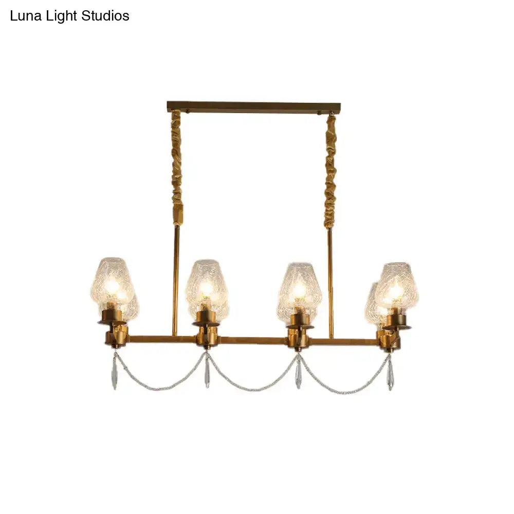 Modern brass crystal pendant island fixture dining room ceiling light