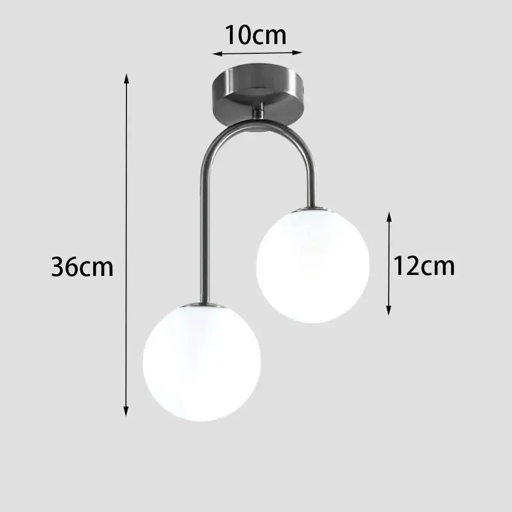 Modern brass ball ceiling light for living room with frosted glass