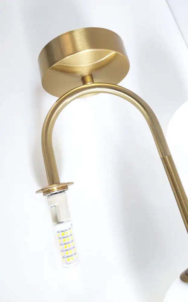 Modern brass ball ceiling light for living room with frosted glass