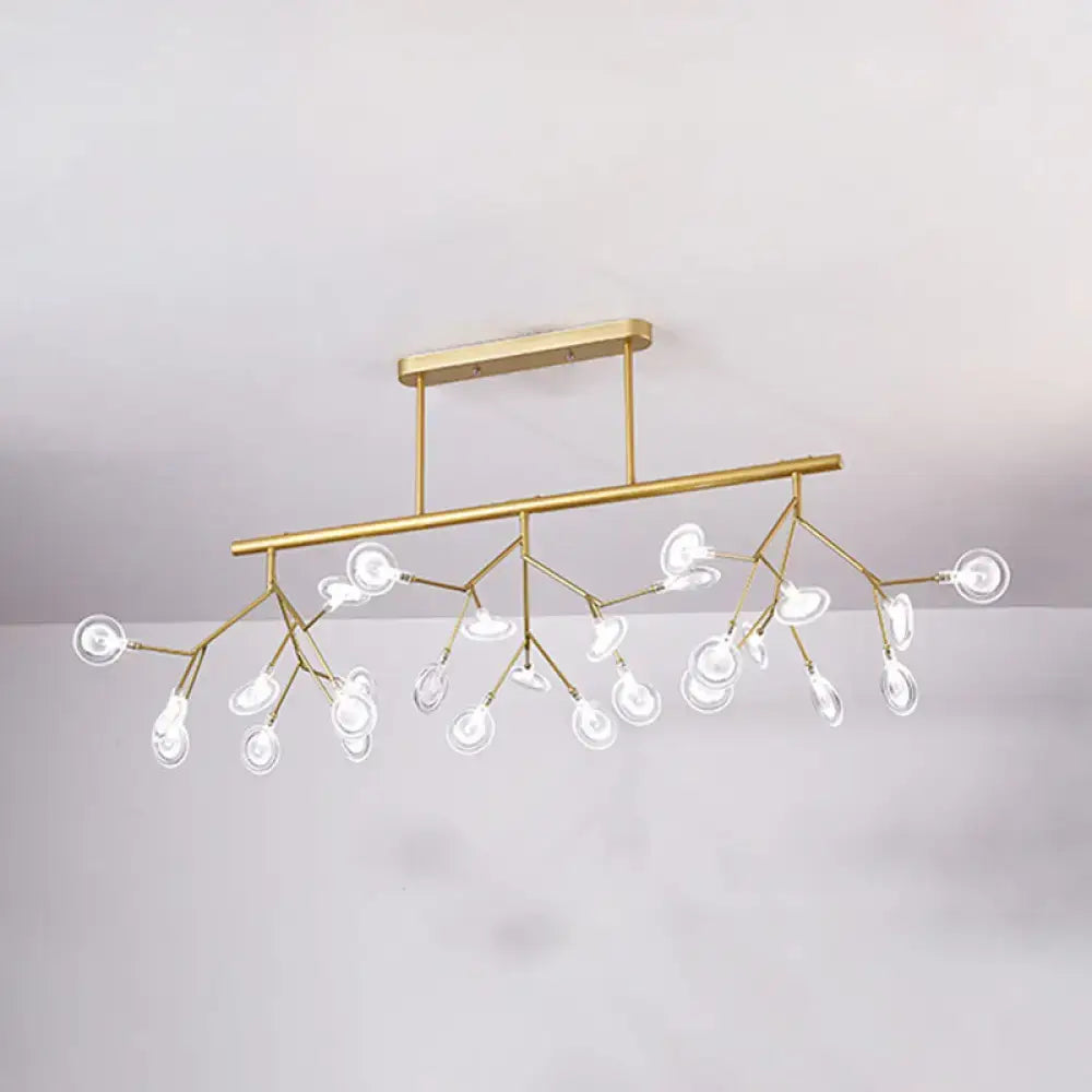 Modern gold firefly island pendant – dining room glass globe light
