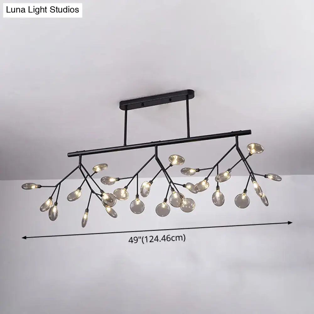 Modern gold firefly island pendant – dining room glass globe light