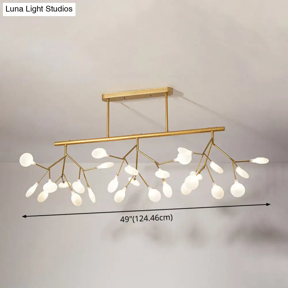 Modern gold firefly island pendant – dining room glass globe light
