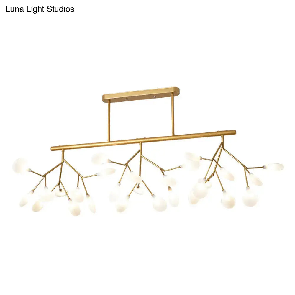 Modern gold firefly island pendant – dining room glass globe light