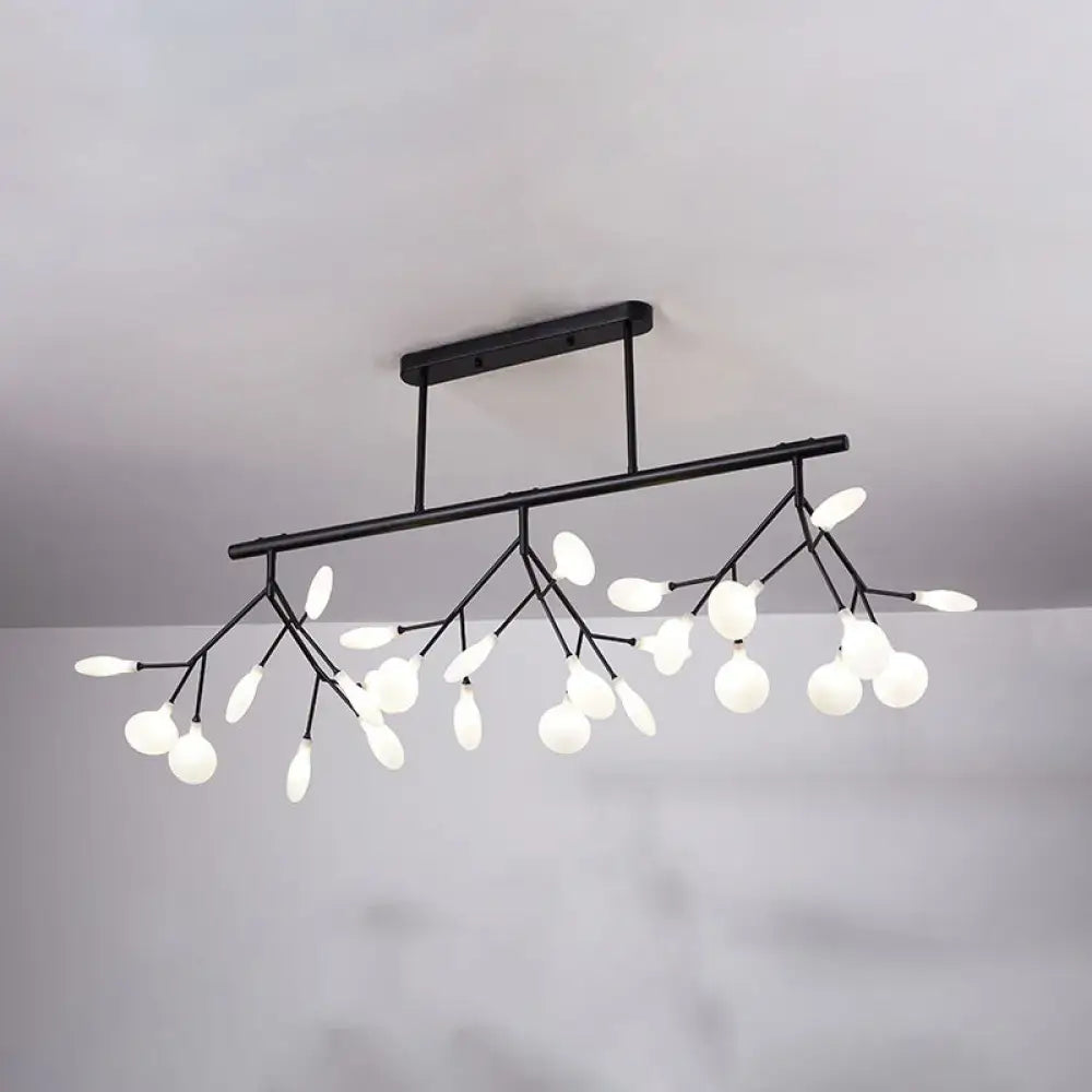 Modern gold firefly island pendant – dining room glass globe light