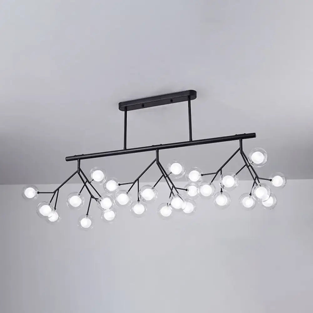 Modern gold firefly island pendant – dining room glass globe light