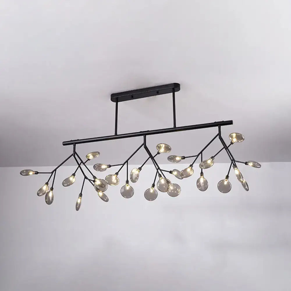 Modern gold firefly island pendant – dining room glass globe light