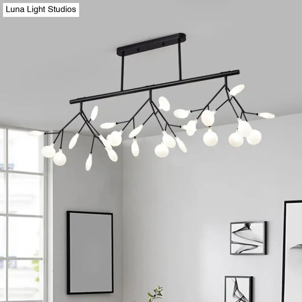 Modern gold firefly island pendant – dining room glass globe light