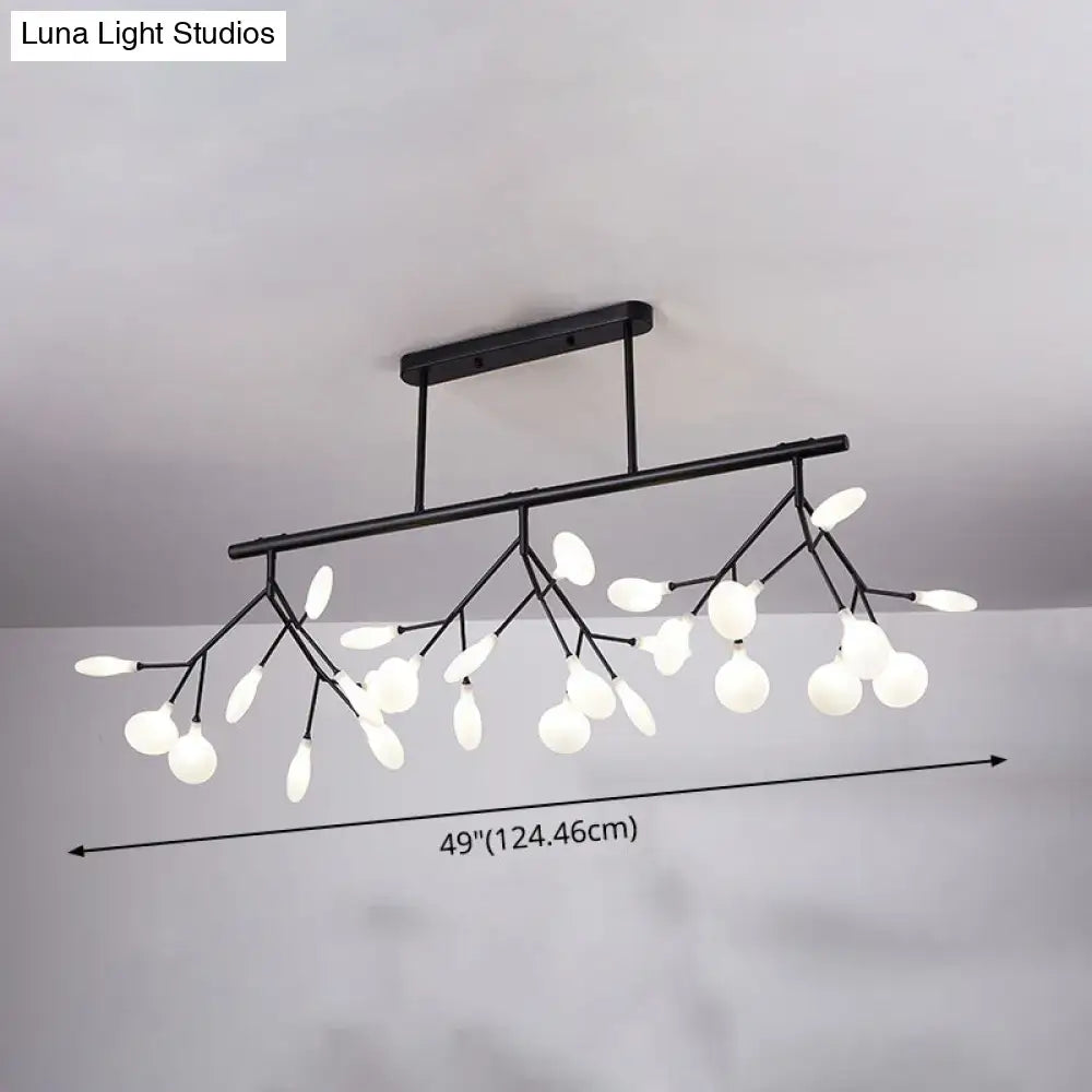 Modern gold firefly island pendant – dining room glass globe light