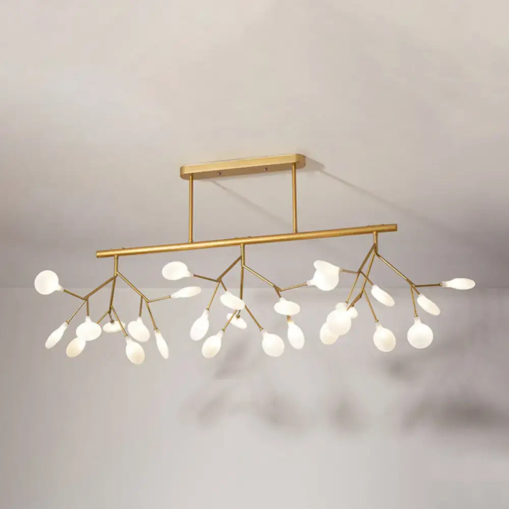 Modern gold firefly island pendant – dining room glass globe light