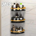Modern black & gold space aluminum corner caddy bathroom shelf
