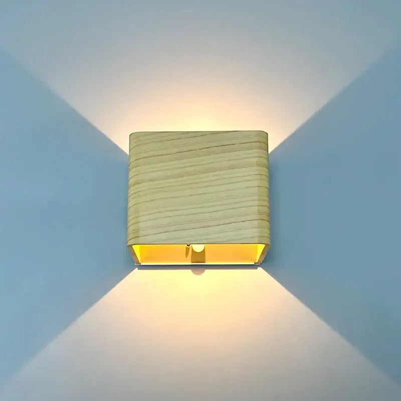 Modern black square battery operated wall sconce bedroom light