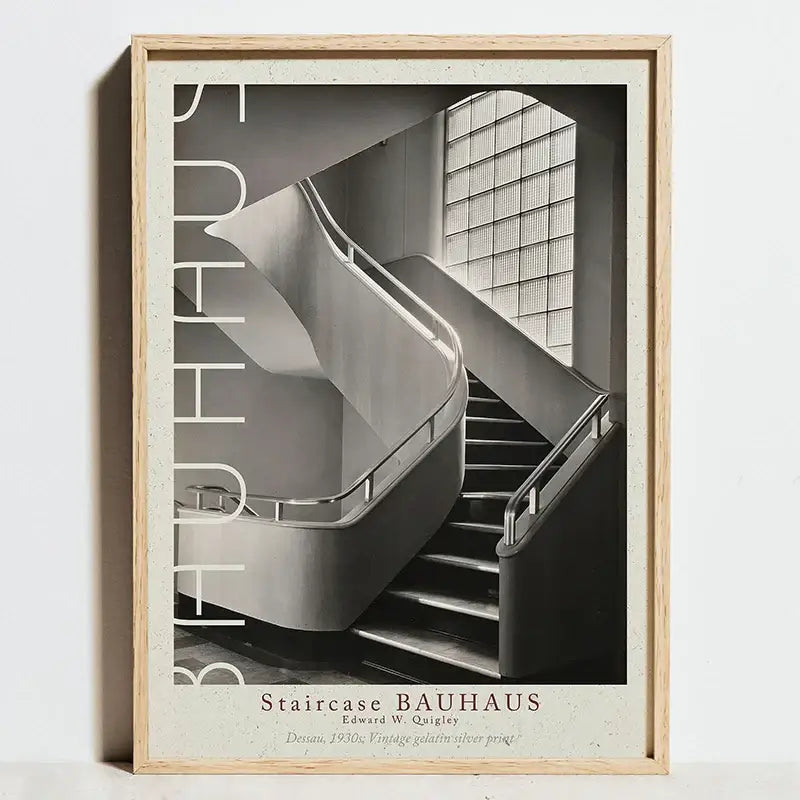 Modern bauhaus exhibition posters red & blue living room wall art