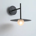 Modern matte black disc bedside wall light bedroom sconce