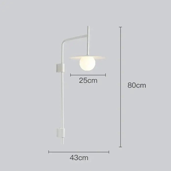 Modern matte black disc bedside wall light bedroom sconce