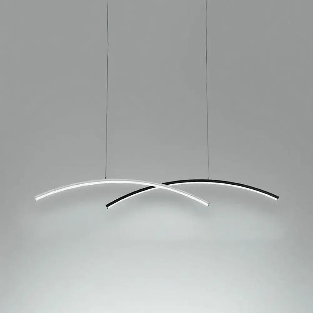 Modern black & white arc ceiling led pendant light for living room