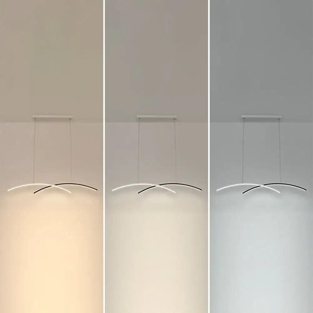 Modern black & white arc ceiling led pendant light for living room