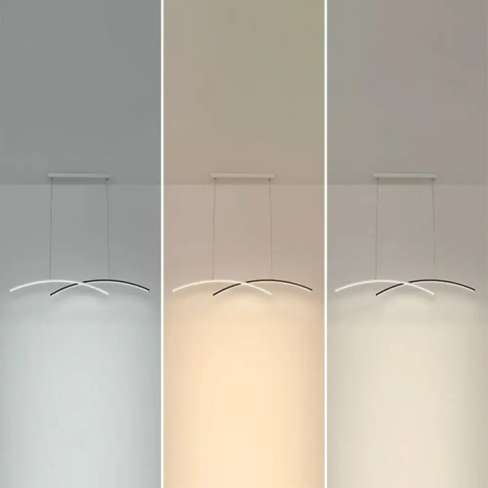 Modern black & white arc ceiling led pendant light for living room