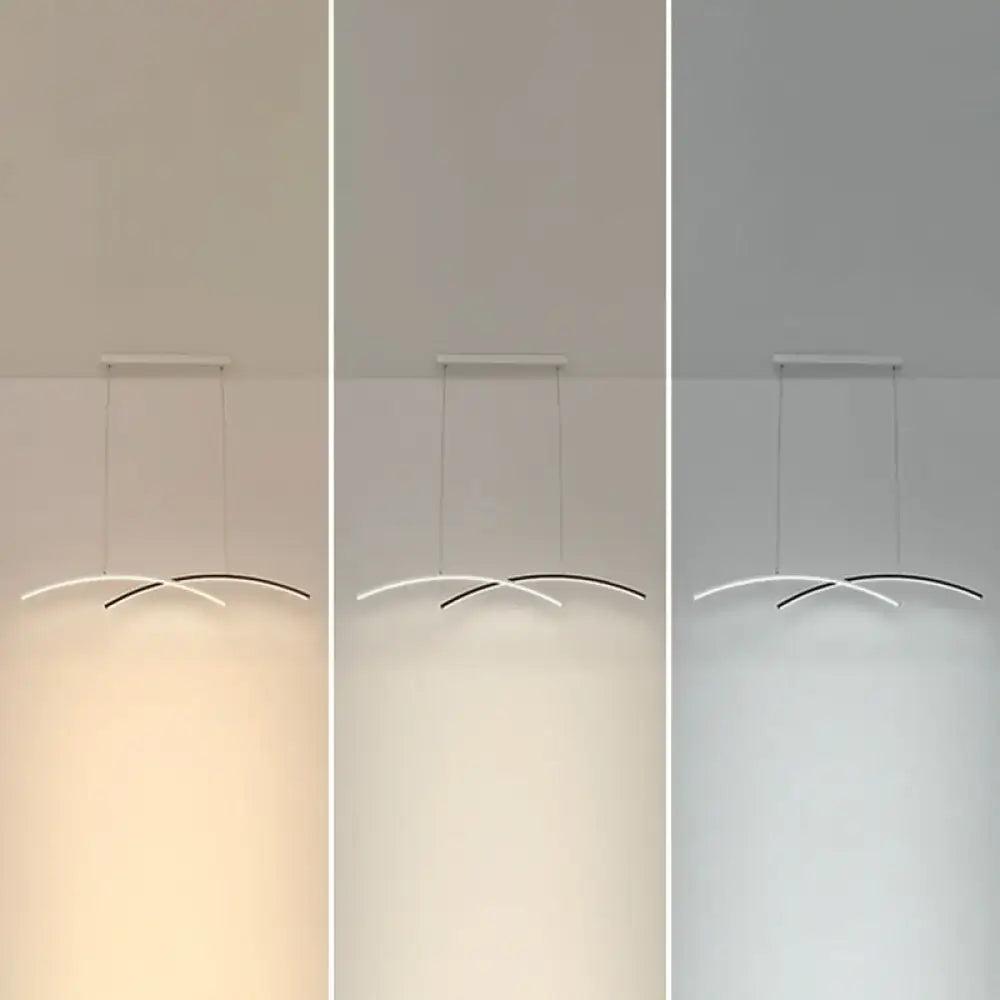 Modern black & white arc ceiling led pendant light for living room