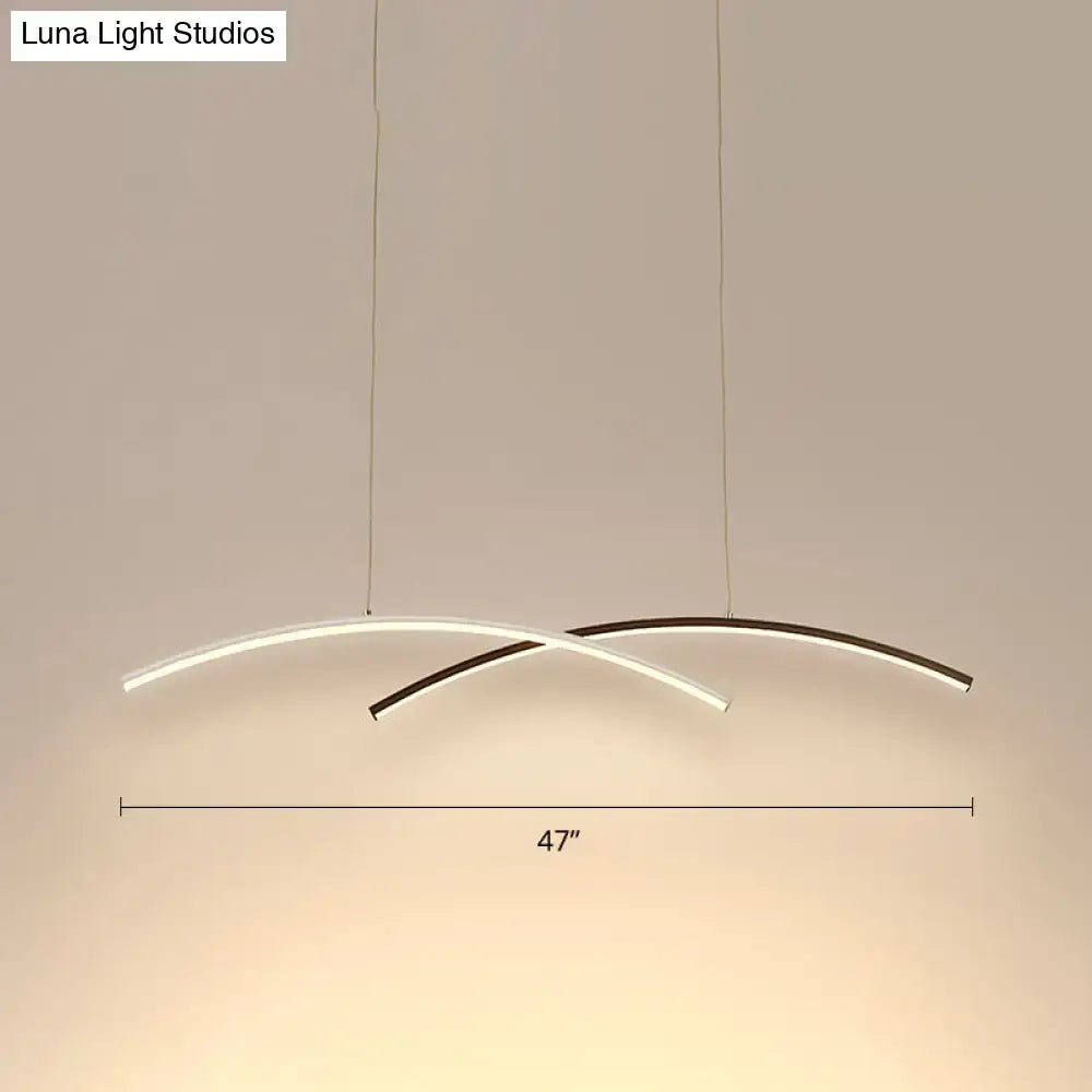 Modern black & white arc ceiling led pendant light for living room