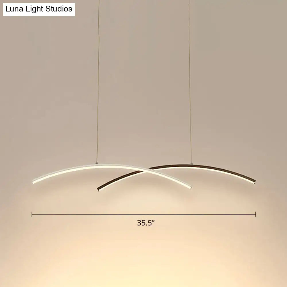 Modern black & white arc ceiling led pendant light for living room