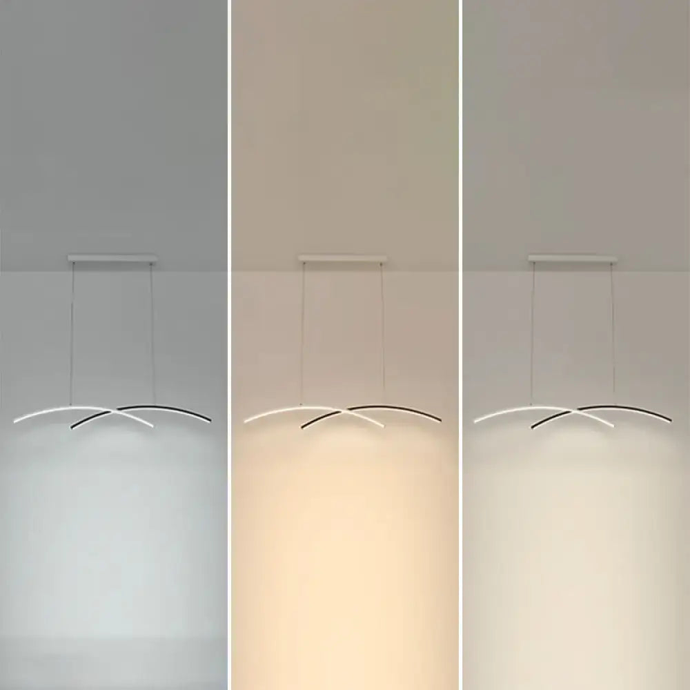 Modern black & white arc ceiling led pendant light for living room