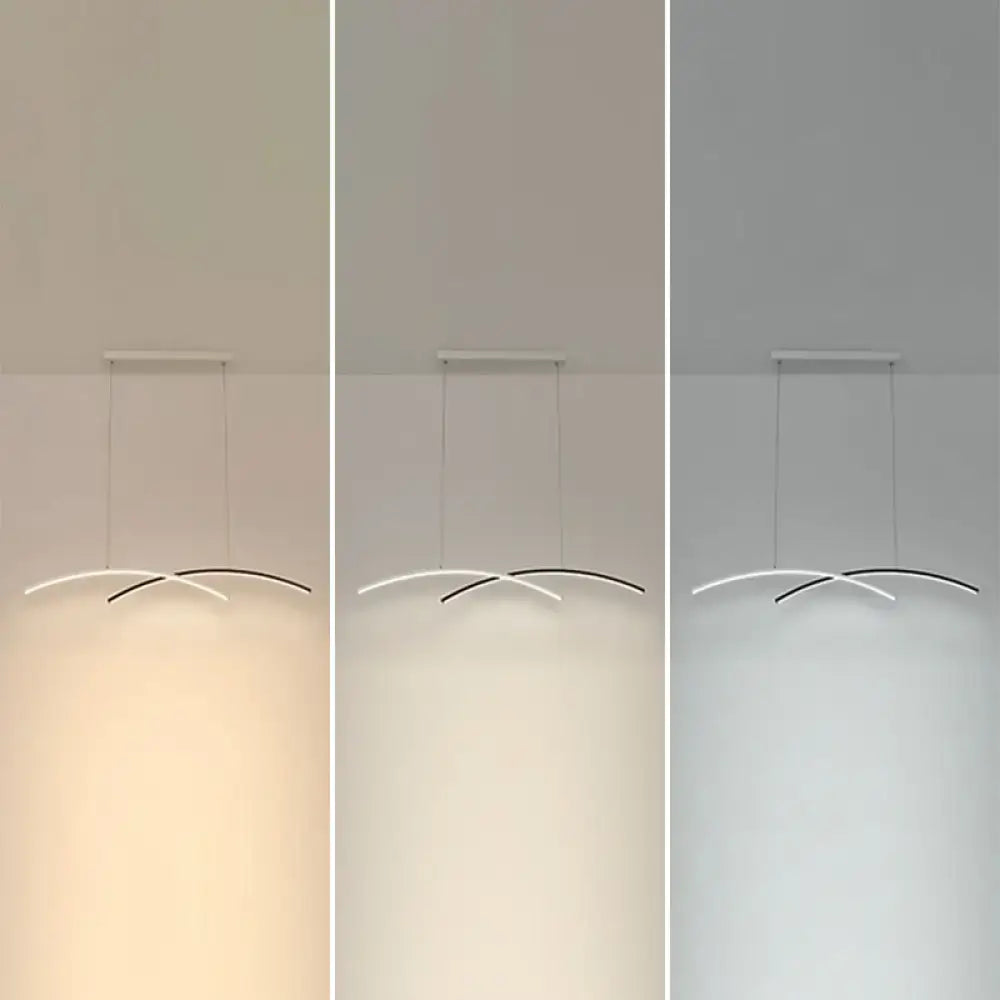 Modern black & white arc ceiling led pendant light for living room