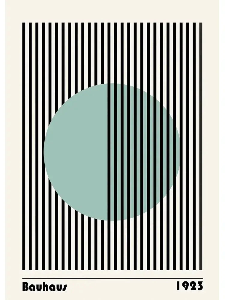 Bauhaus geometric red & blue canvas print living room home decor