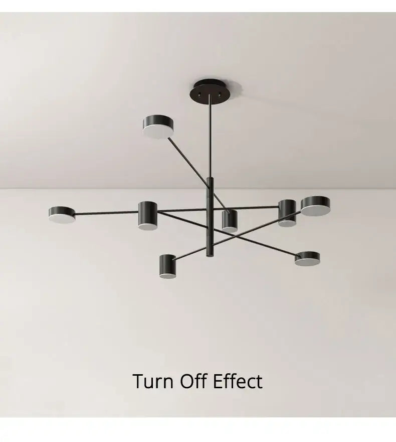 Modern black chandelier with frosted glass – living room light
