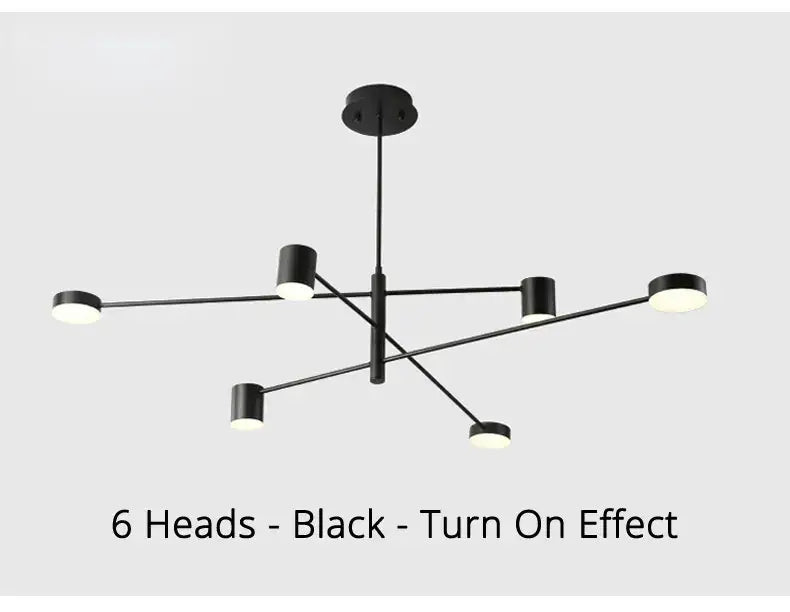 Modern black chandelier with frosted glass – living room light