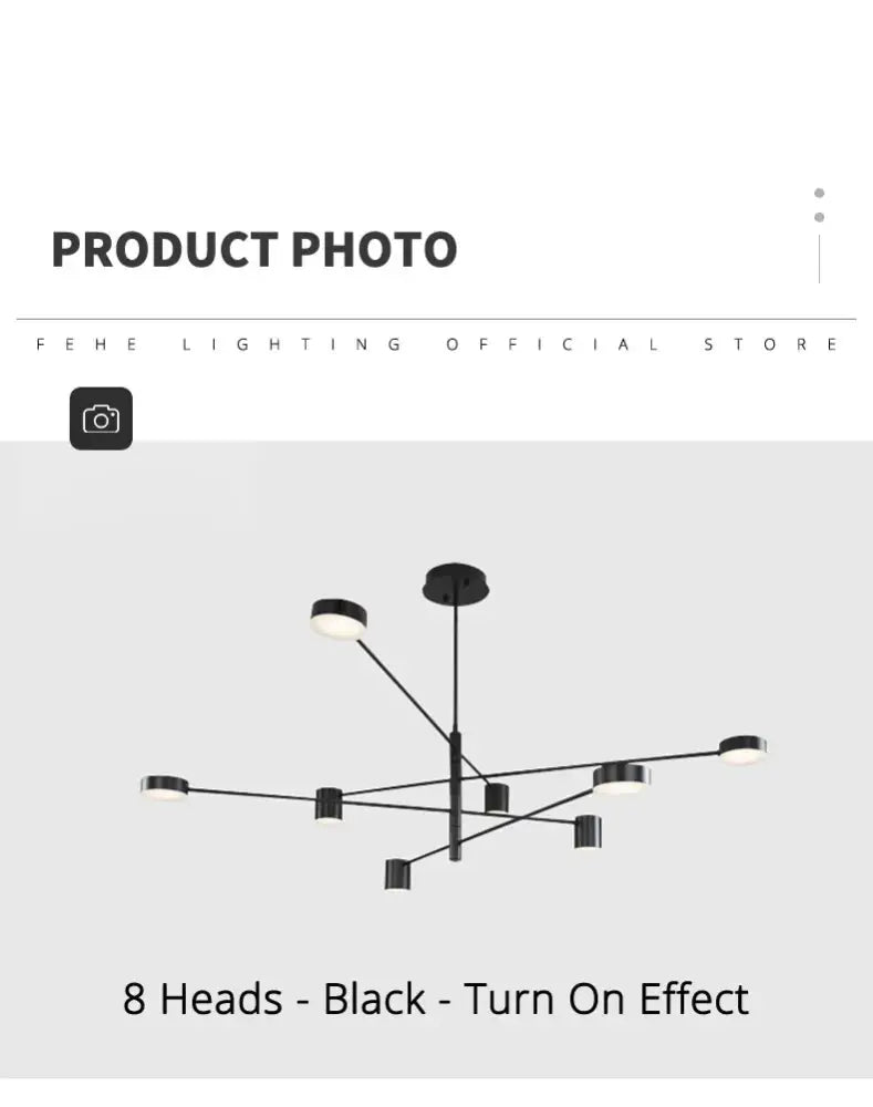 Modern black chandelier with frosted glass – living room light