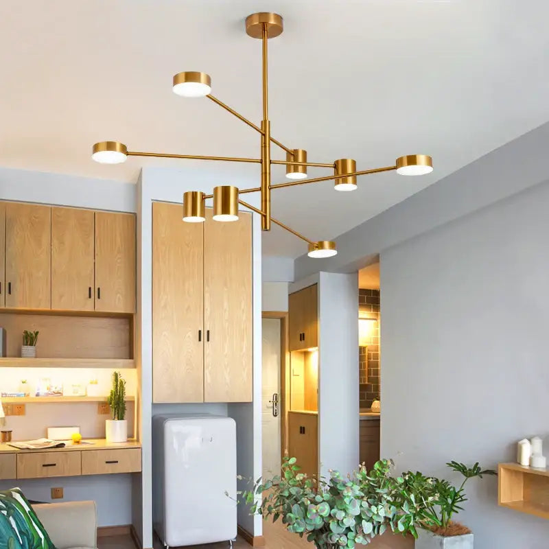 Modern black chandelier with frosted glass – living room light