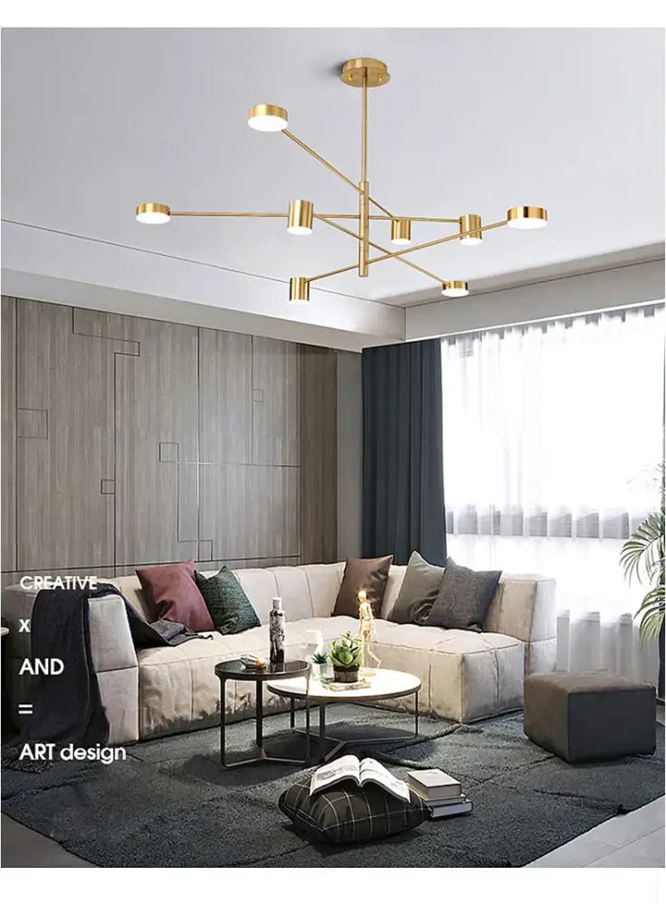 Modern black chandelier with frosted glass – living room light