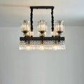 Modern black crystal prism island pendant – dining room chandelier