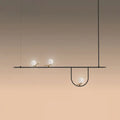 Minimalist black & white glass sphere island chandelier kitchen light