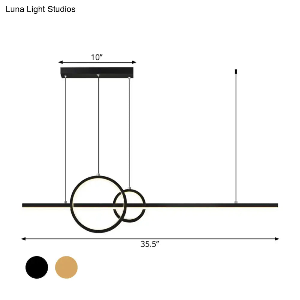 Modern black & gold led island pendant – kitchen geometric light