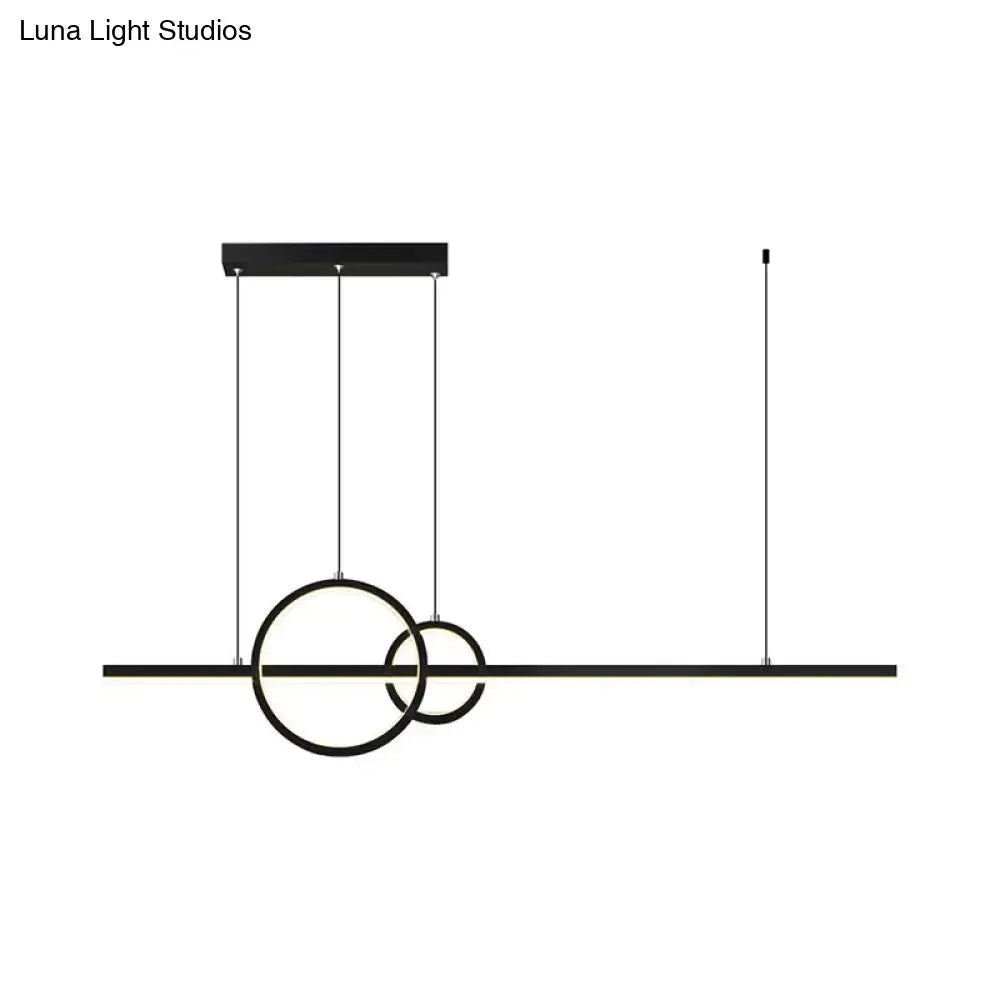 Modern black & gold led island pendant – kitchen geometric light