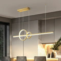 Modern black & gold led island pendant – kitchen geometric light