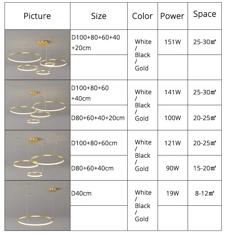 Modern black & gold pendant light living room dimmable