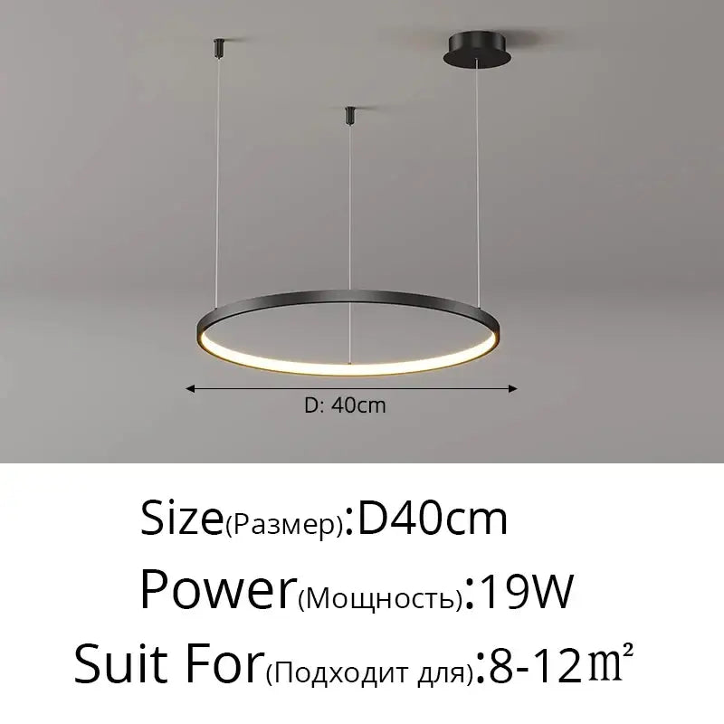 Modern black & gold pendant light living room dimmable