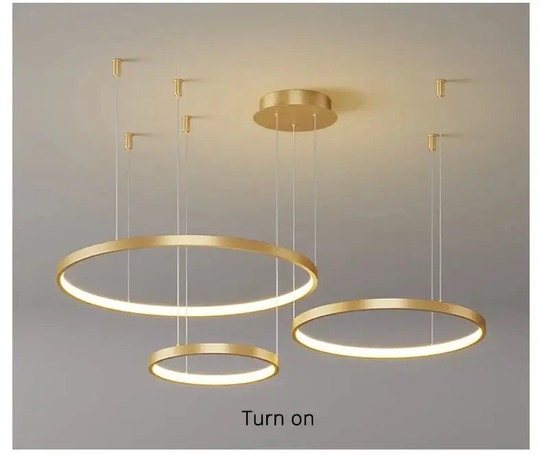 Modern black & gold pendant light living room dimmable