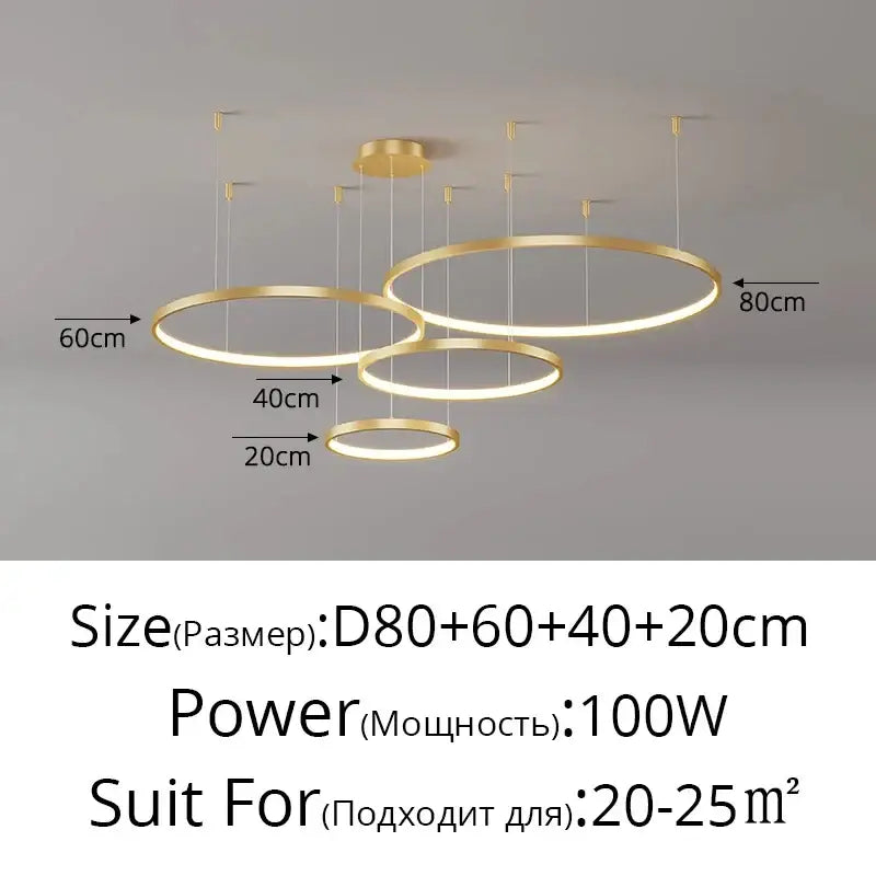 Modern black & gold pendant light living room dimmable