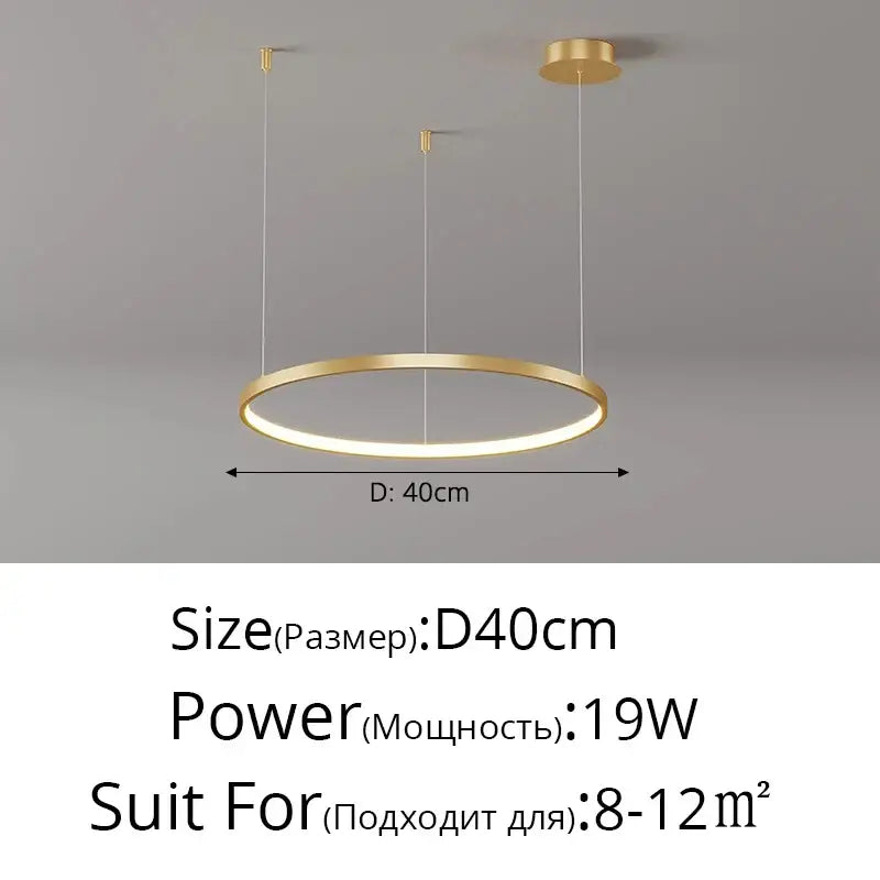 Modern black & gold pendant light living room dimmable