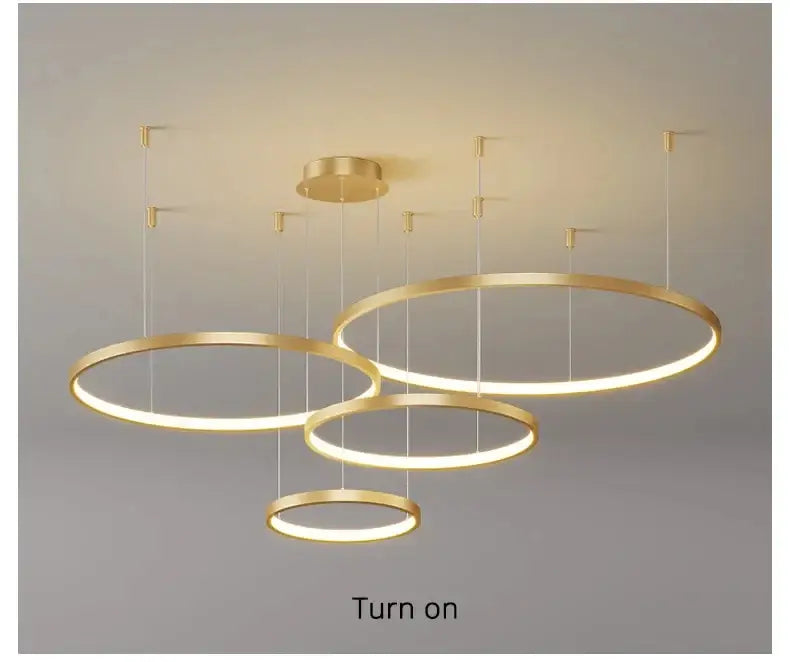 Modern black & gold pendant light living room dimmable