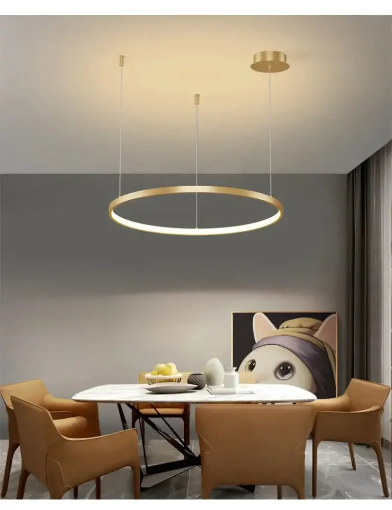 Modern black & gold pendant light living room dimmable