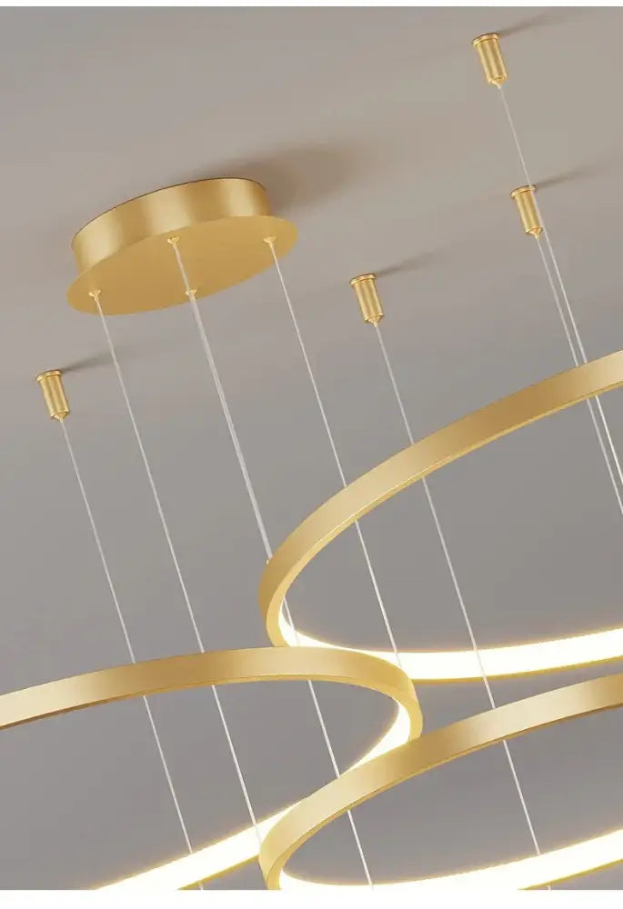 Modern black & gold pendant light living room dimmable