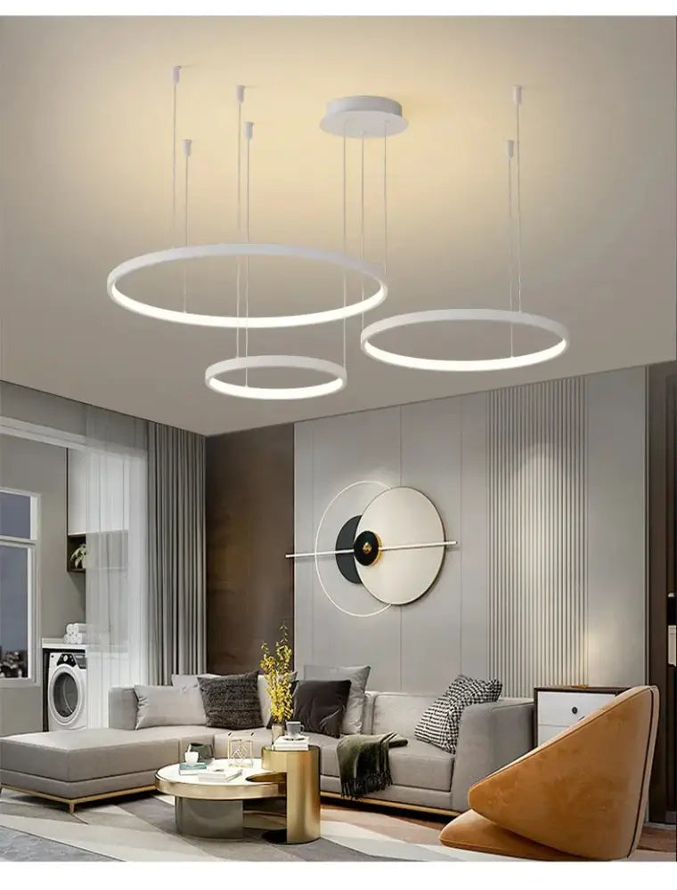 Modern black & gold pendant light living room dimmable
