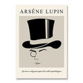 Modern arsène lupin beige & black canvas print living room wall decor