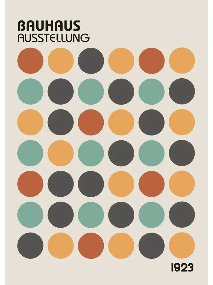 Modern bauhaus canvas print living room abstract geometric poster