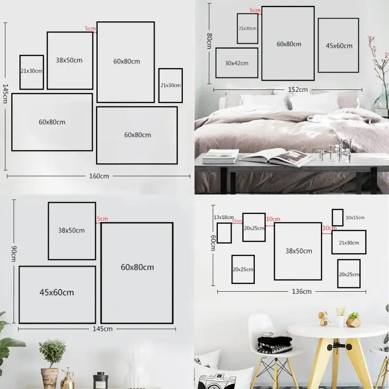 Modern black & white bauhaus canvas print living room wall art